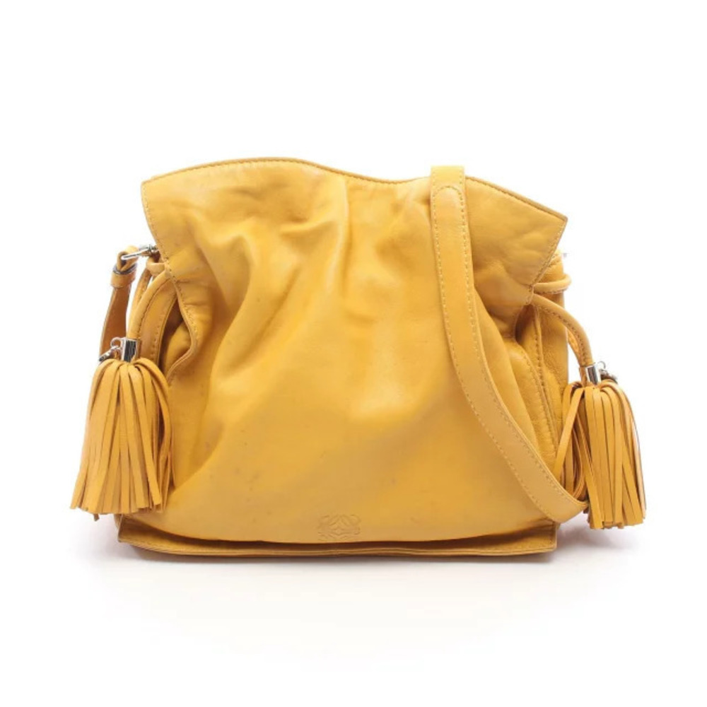 Loewe Flamenco Tassel Shoulder Bag Leather Yellow